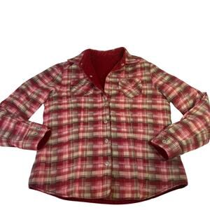 GUIDE SERIES Reversable Red/Red Plaid Button Up Jacket - Medium C2